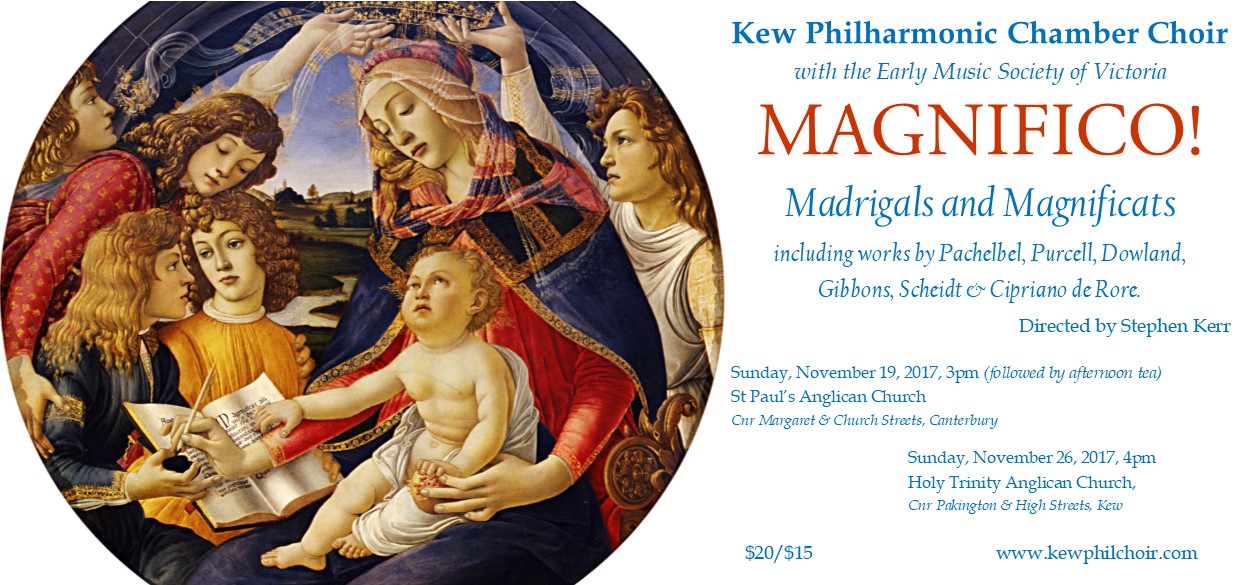 Kew Philharmonic Chamber Choir: Magnifico!
flyer
